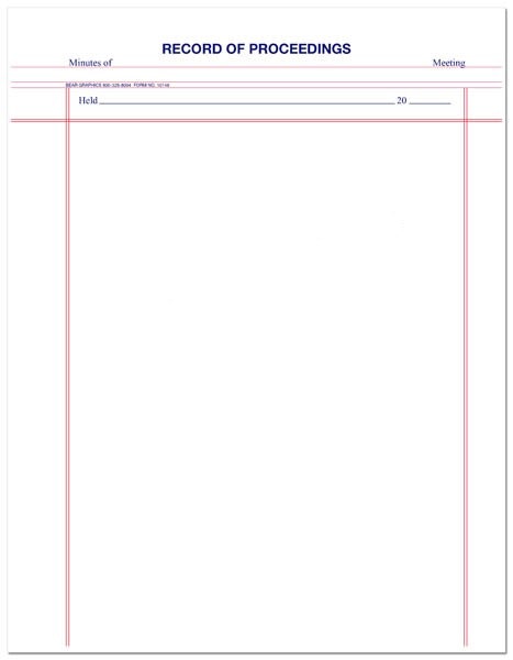 Record of Proceedings Sheets